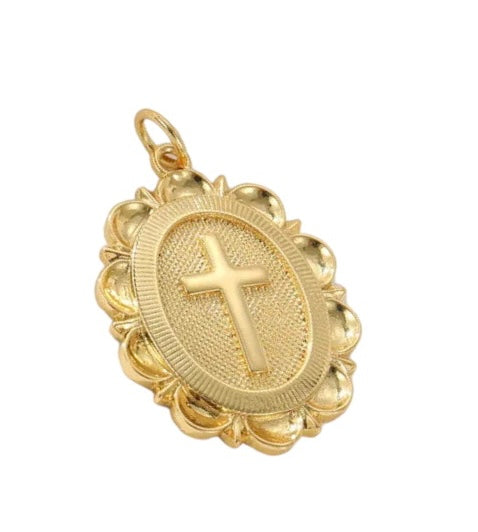 Vintage Cross Medallion Charm